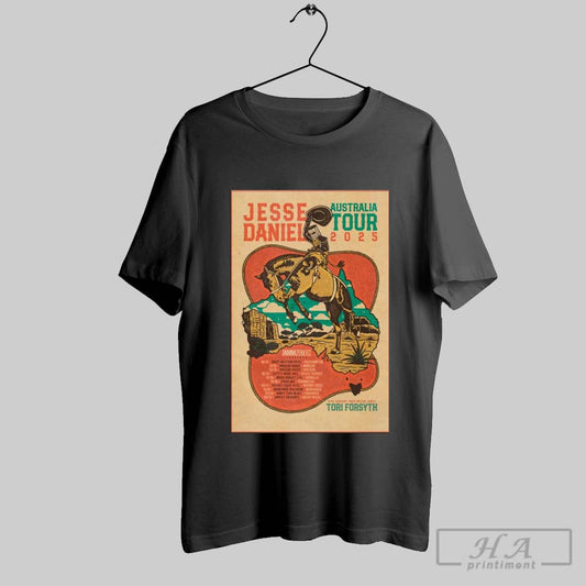 Poster Jesse Daniel Australia 2025 Tour With Support From Special Quest Tori Forsyth T Shirt