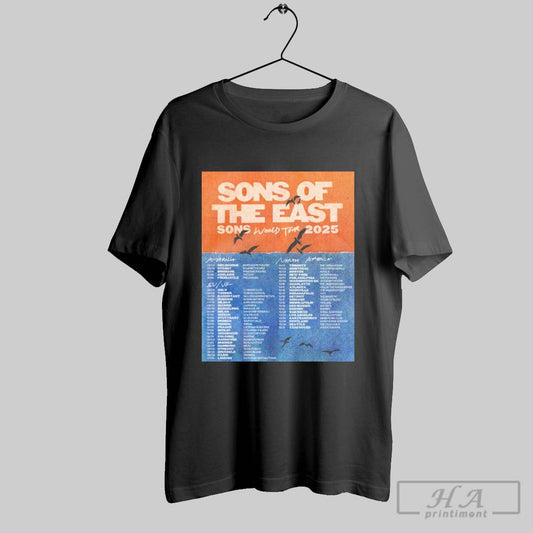 Poster Sons Of The East Sons World Tour 2025 Australia Eu Uk North America T Shirt