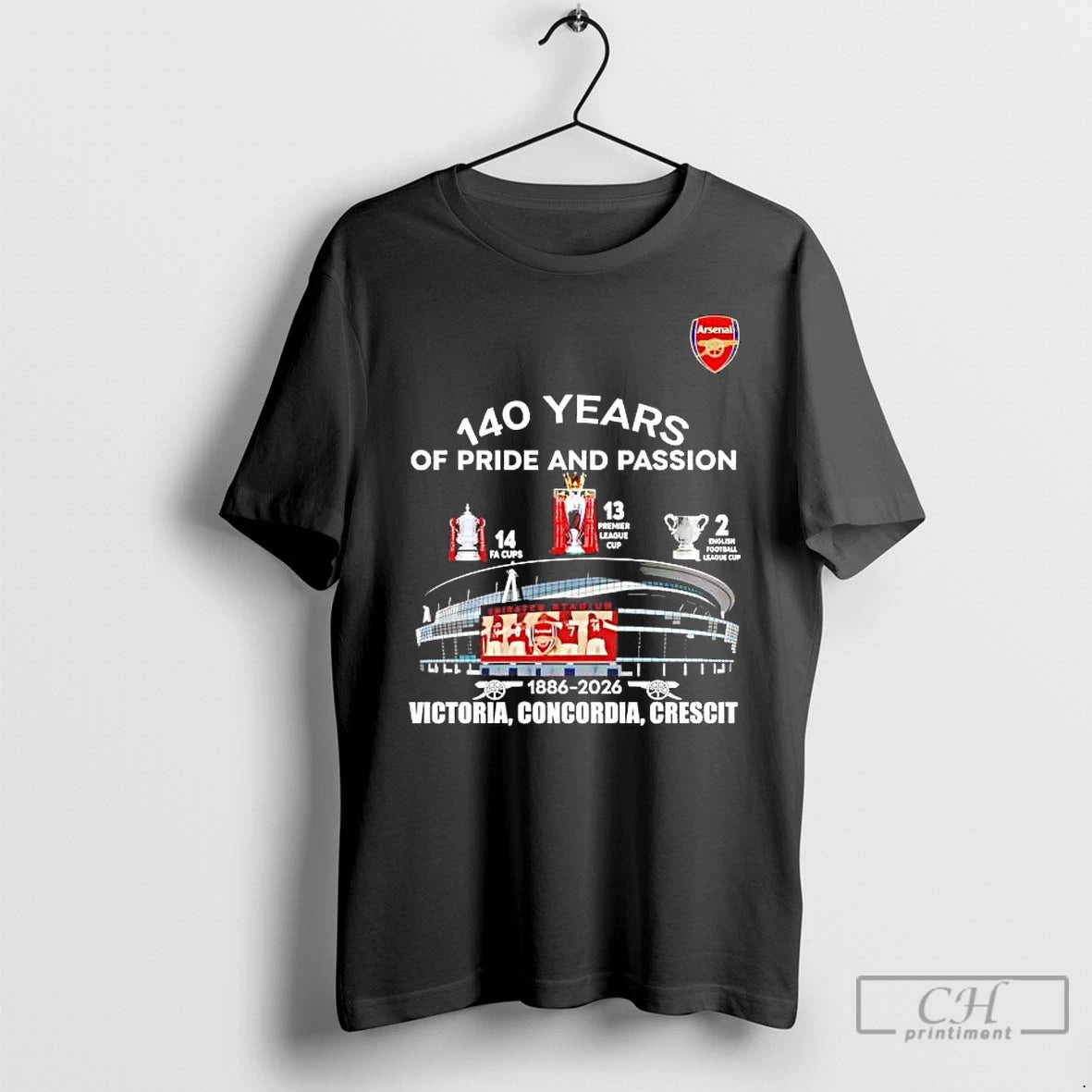 Arsenal 140 Years Pride Passion Victoria T-Shirts, Hoodie, Sweatshirt