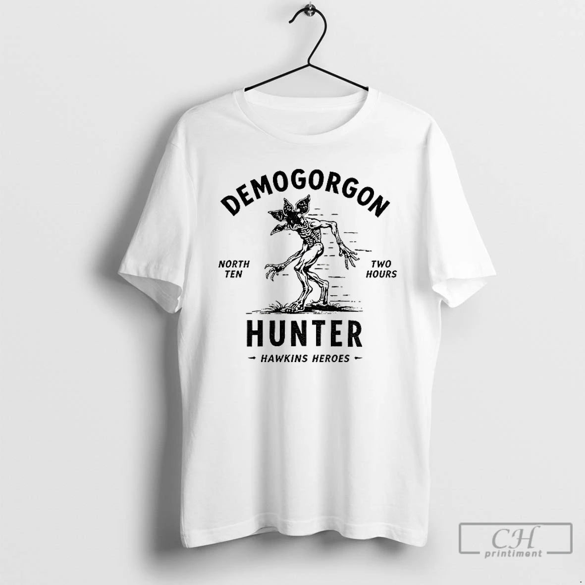 Premium Demogorgon Monster From Upside Down North Ten Two Hours Hunter Hawkins Heroes T Shirts Hoodie, Sweatshirt
