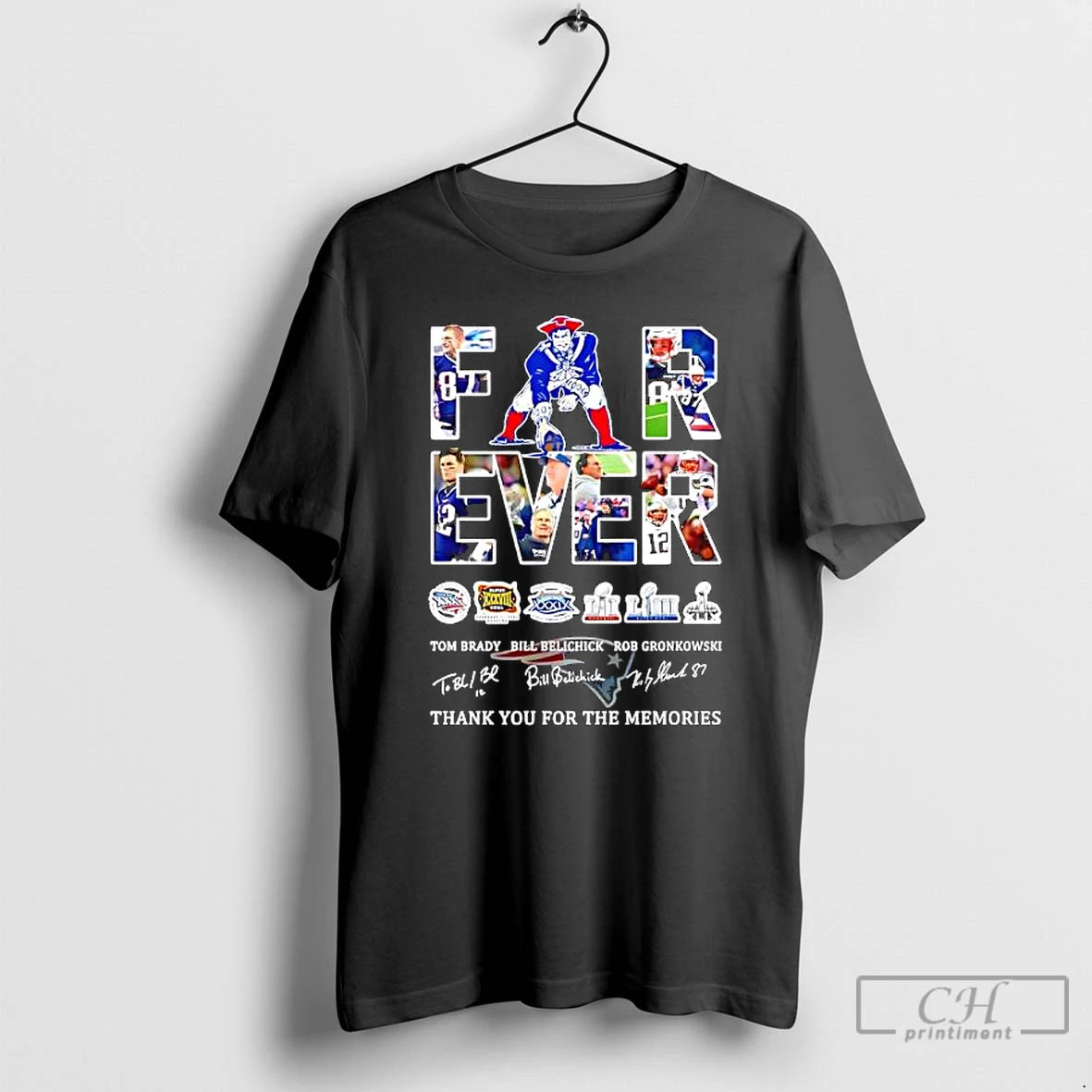 Premium Forever Fan New England Patriots Football Thank You For The Memories Goat Signatures T-Shirts, Hoodie, Sweatshirt