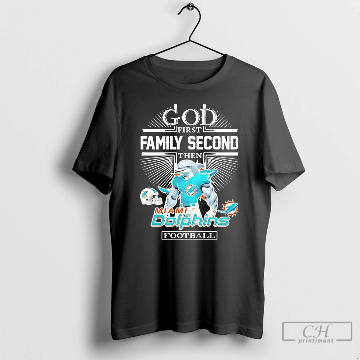 Premium God First Family Second Then Miami Dolphins Football Graphic T-Shirts, Hoodie, Sweatshirt | TeeSparky.com