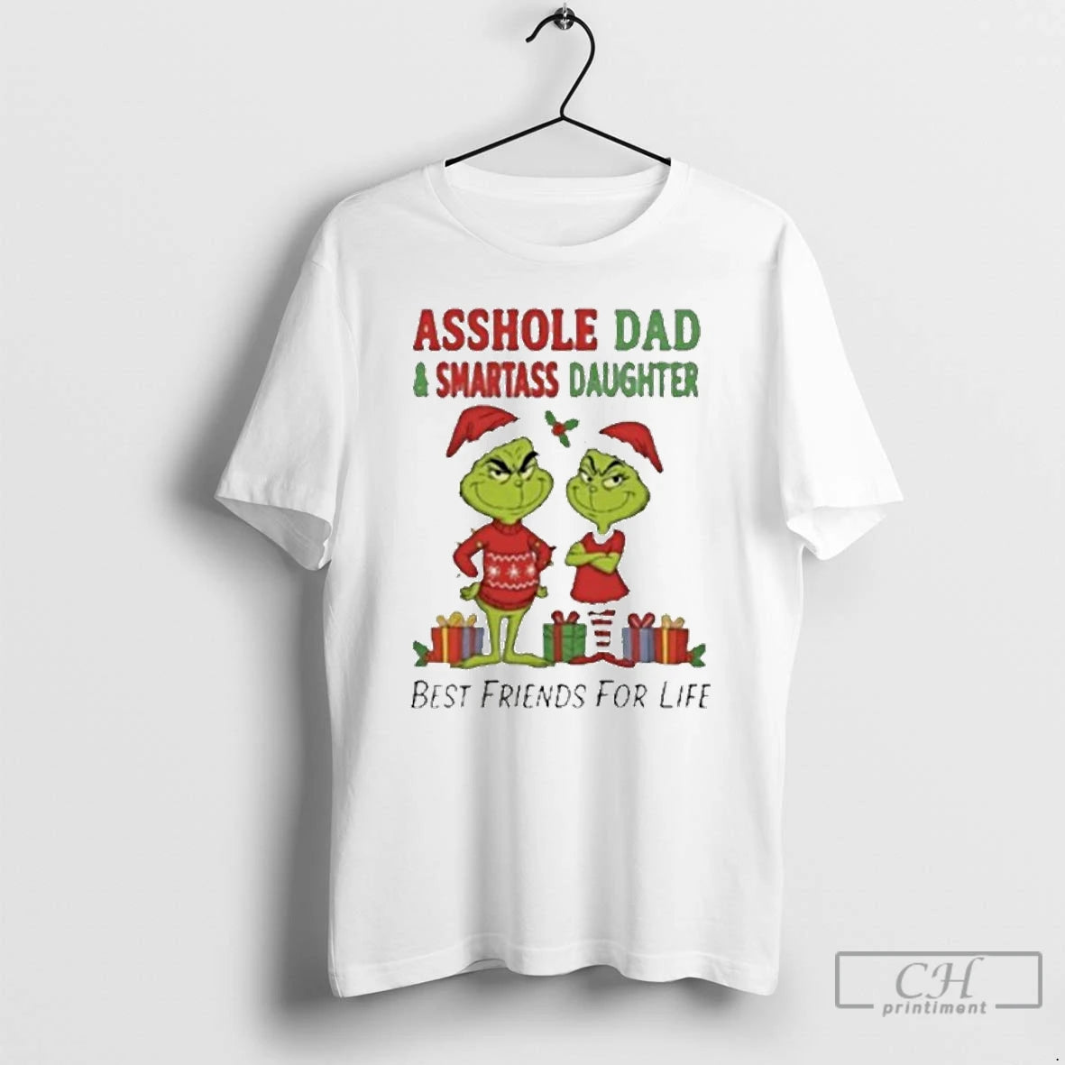 Grinch Santa Asshole Dad Smartass Daughter Best Friends Life T-Shirts, Hoodie, Sweatshirt