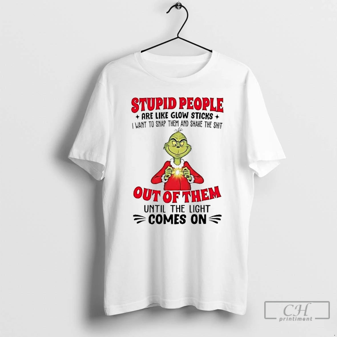 Premium Grinch Stupid People Are Like Glow Sticks Are Like Glow Sticks T Shirts Sweater Hoodie, Sweatshirt | TeeSparky.com