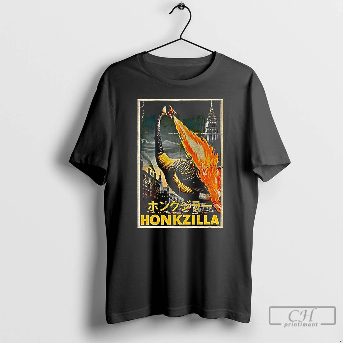 Premium Honkzilla Goose Retro Japanese Movie T-Shirts, Hoodie, Sweatshirt | TeeSparky.com
