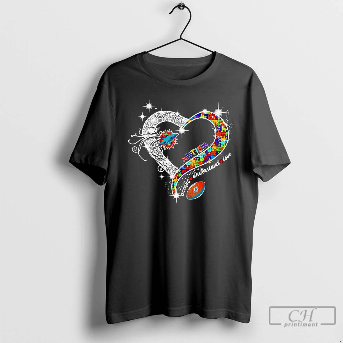 Premium Miami Dolphins Autism Accept Understand Love Football T-Shirts, Hoodie, Sweatshirt | TeeSparky.com
