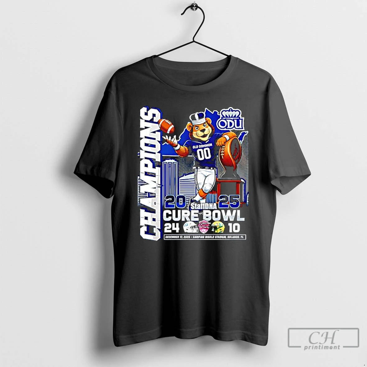 Premium Old Dominion University Odu 2025 Cure Bowl Camping World Stadium Fl T Shirts Sweater Hoodie, Sweatshirt