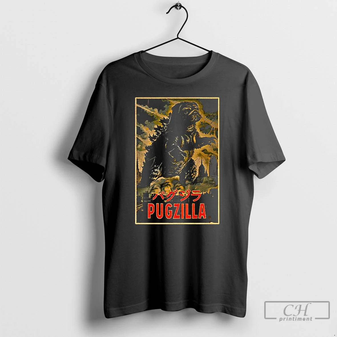 Pugzilla Retro Japanese Movie T-Shirts, Hoodie, Sweatshirt