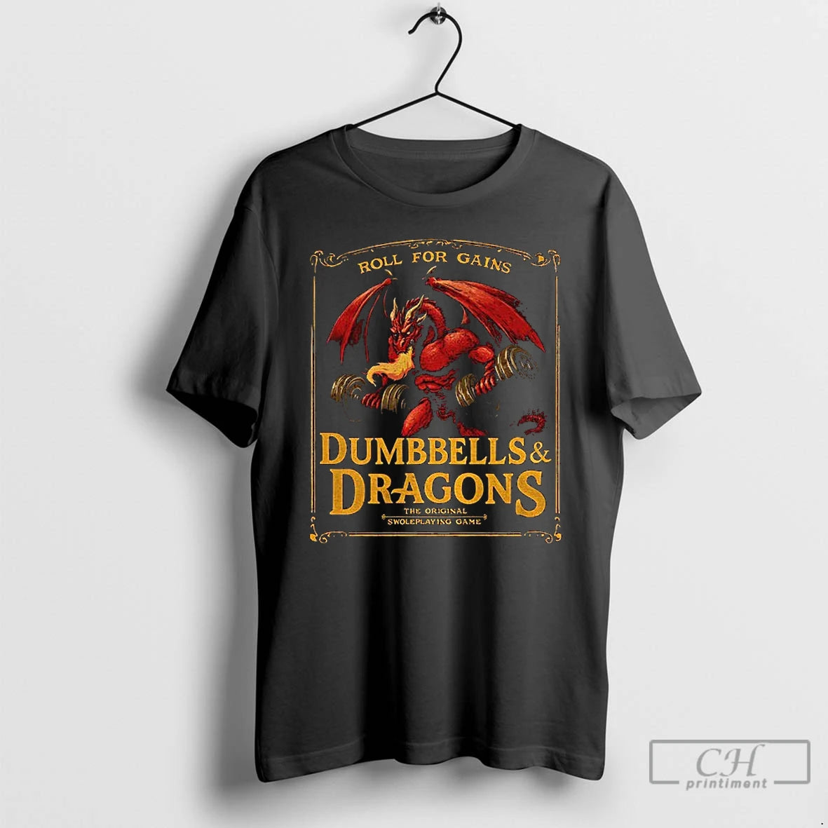 Premium Roll For Gains Dumbbells Dragons T-Shirts, Hoodie, Sweatshirt | TeeSparky.com