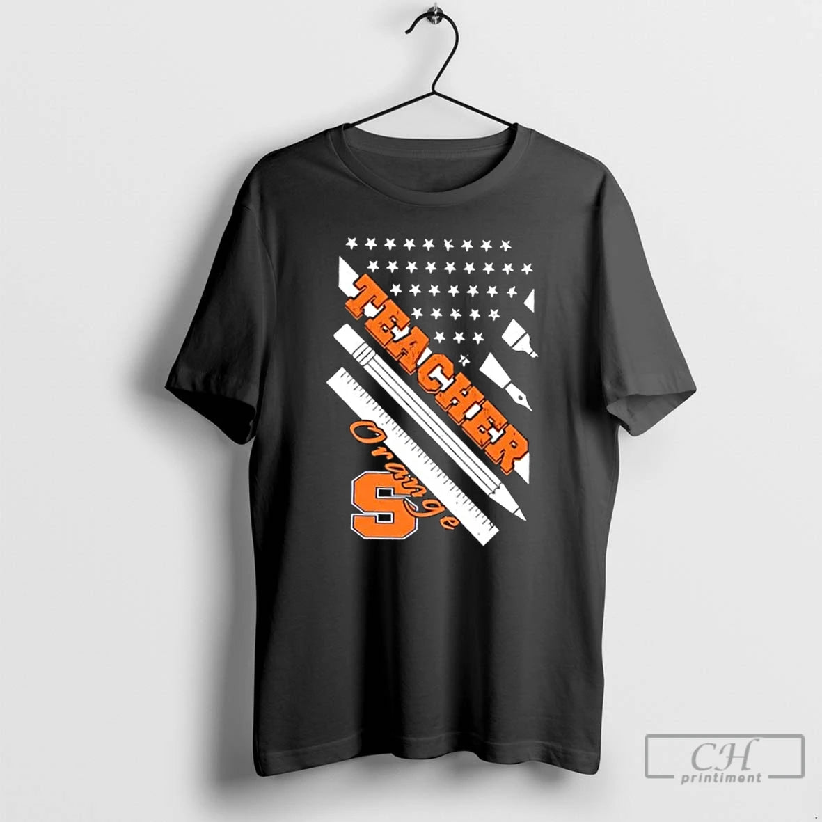 Syracuse Orange X Teacher American Flag T-Shirts, Hoodie, Sweatshirt