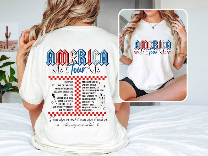 Retro America Tour Shirt, 4th of July Shirt, 1776 Independence Day Shirt, America Shirt, USA Shirt, American Flag Shirt, Memorial Day Hoodie, T-shirt and sweater