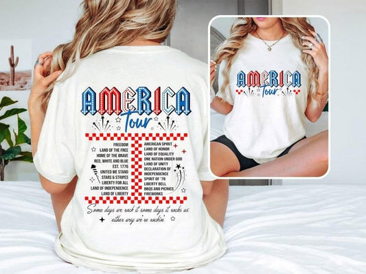 Retro America Tour Shirt, 4th of July Shirt, 1776 Independence Day Shirt, America Shirt, USA Shirt, American Flag Shirt, Memorial Day Hoodie, T-shirt and sweater