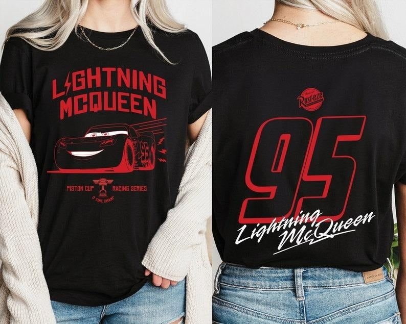 Retro Two Side Mc Que0n Cars Shirt, Cars Movie T-Shirt, cars movie Shirt, Piston Cup Champion Shirt, cars movie Number Shirt Casual Cottonstyle{n002}6