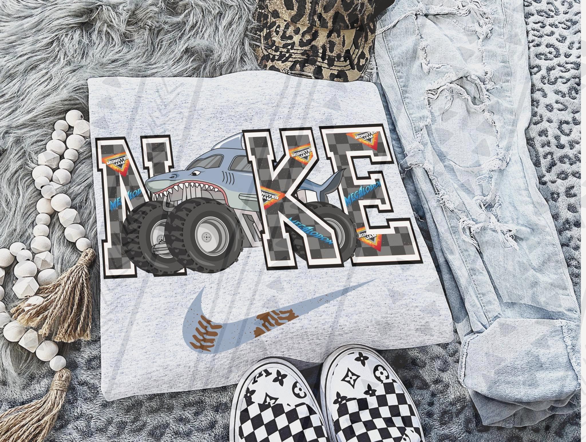 SHARK SWISH MONSTER TRUCK SWEATSHIRT T-Shirts, Hoodie | TeeSparky.com (Image 1)