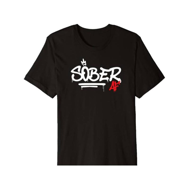 Sober AF Graffiti Print T-shirt - Premium pure cotton, round neck, short sleeve