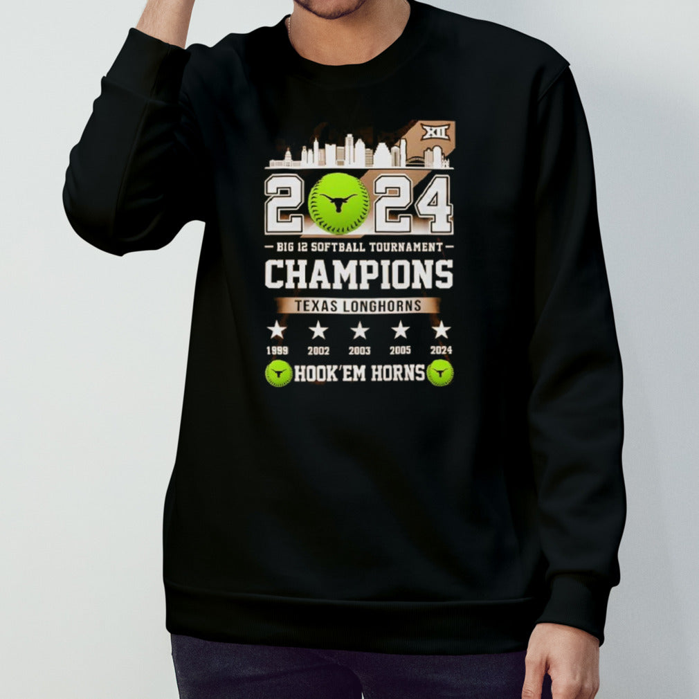 Texas Longhorns 5 Champions 2024 Big 12 Softball Tournament Hookâ€™em Horns shirt
