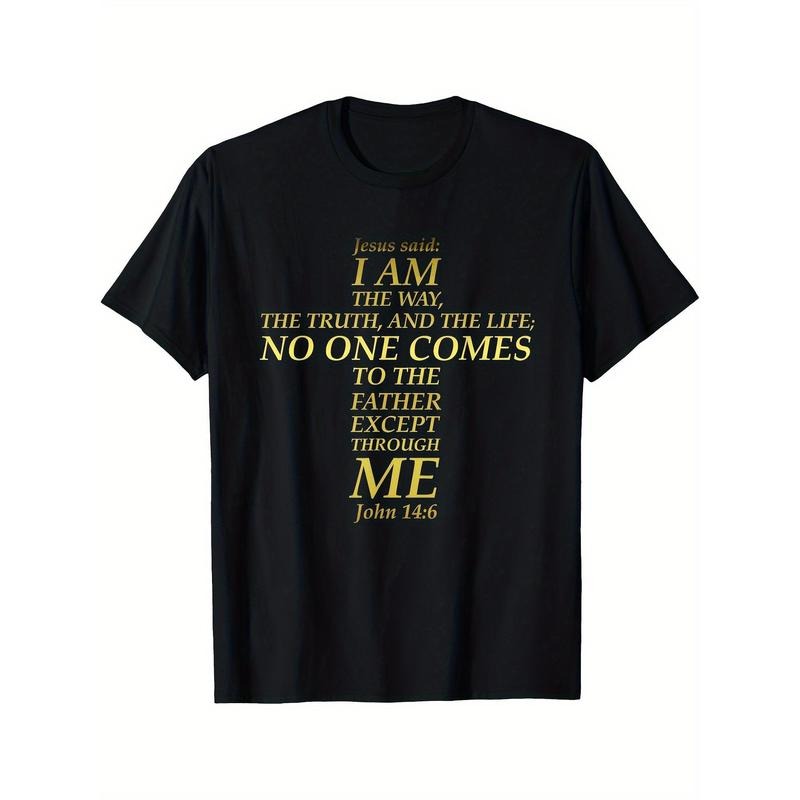 The Word of Jesus, Truth, Life, Cross, Bible verses, John 14:6 T-shirts, Men's T-shirts made in usa