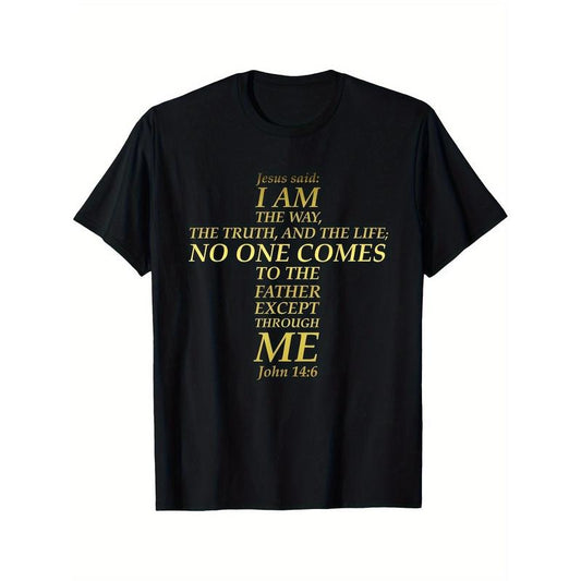 The Word of Jesus, Truth, Life, Cross, Bible verses, John 14:6 T-shirts, Men's T-shirts made in usa