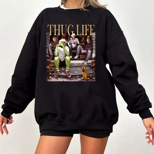 Thug Life Christmas Sweatshirt, Christmas Thug Life Shirt, Christmas Movie Characters Sweatshirt, Retro Thug Life Movie Stars Shirt, Thug Life Christmas Movie Sweater, Christmas Gifts, Ugly Sweater