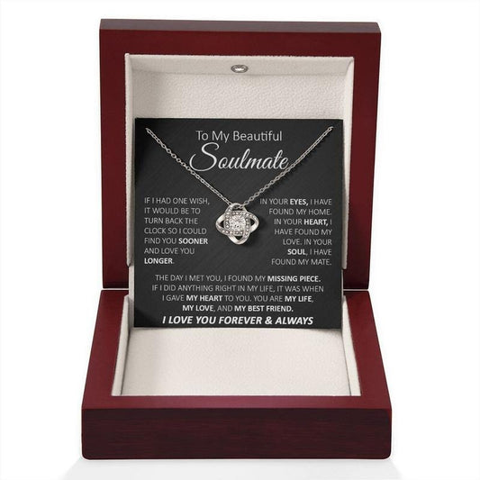 To My Beautiful Soulmate Necklace, In Your Eyes I Have Found My Home, Love Necklace With Message Card, Gift For Her, Necklace With Gift Box, Valentine Gift Ideas, Jewelry Box, Gifts For Valentines Day