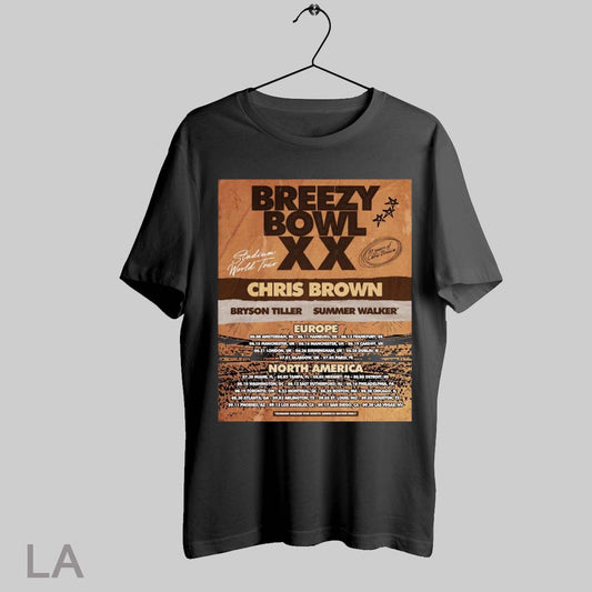 Top Chris Brown Breezy Bowl Xx Stadium World Tour Bryson Tiller Summer Walker Europe North America Poster T Shirt Sweatshirt Hoodie Shirt
