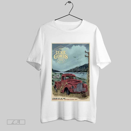 Top Luke Combs Jan 17 18 2025 Eden Park Auckland Nz Poster Tour T Shirt