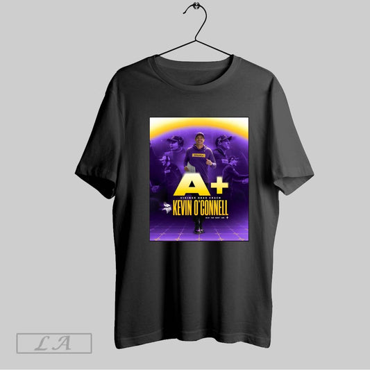 Top Minnesota Vikings Football A Vikings Head Coach Kevin Oconnell Nflpa Team Report Card Poster T Shirt Sweatshirt Tee Shirt