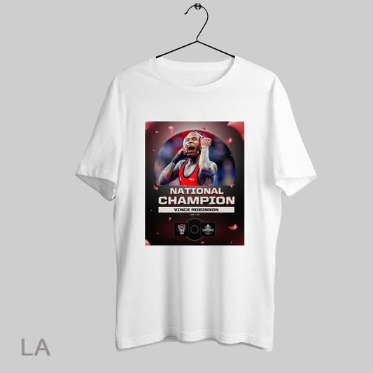Top National Champion Vince Robinson 125 Lbs Nc State Wolfpack Wrestling Championship 2025 Poster T Shirt Sweatshirt Hoodie Shirt