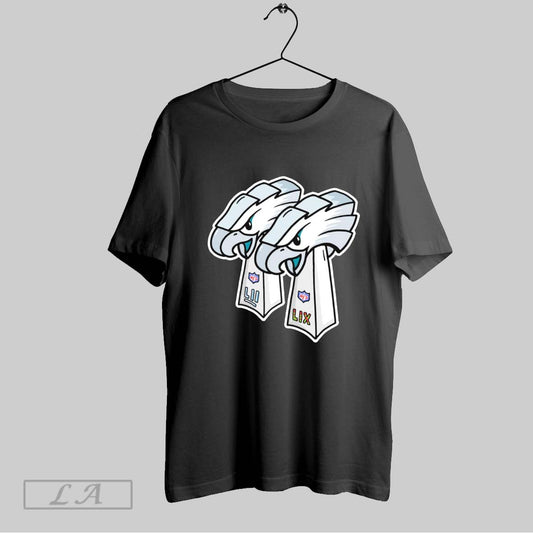 Top Philadelphia Eagles Super Bowl Champions Doodle Trophy Lii Lix Sweatshirt T Shirt
