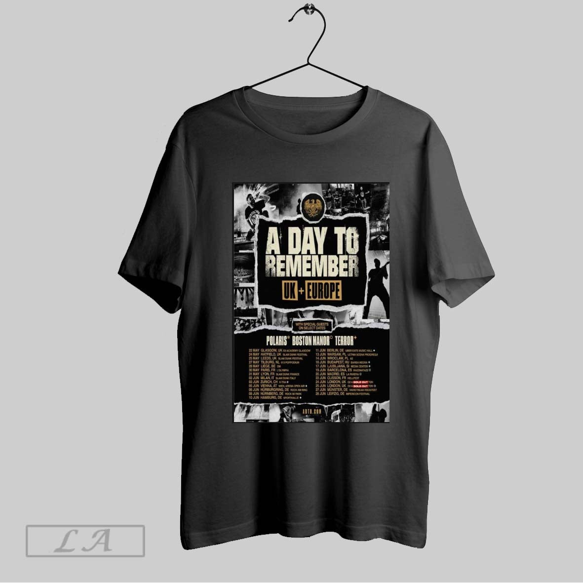Top Poster A Day To Remember Uk And Europe Tour With Special Guest On Select Dates Polaris Boston Manor Terror T Shirt Sweatshirt Hoodie Shirt