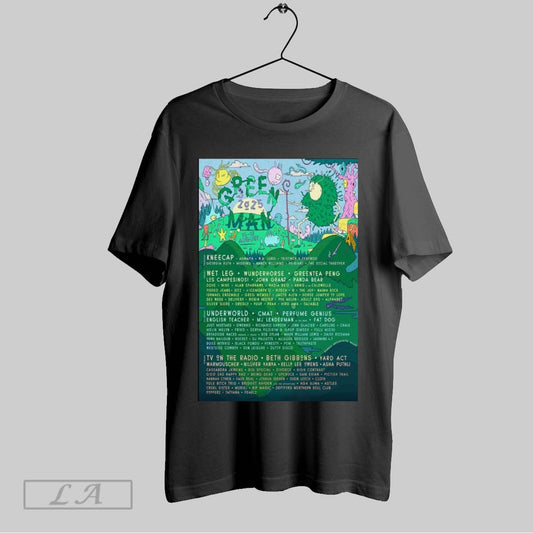 Top Poster Green Man Festival 14 17 August 2025 Bannau Brycheiniog Wales Kneecap Wet Leg Underworld T Shirt Sweatshirt Tee Shirt