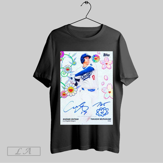 Top Topps Certified Autograph Shohei Ohtani Los Angeles Dodgers Takashi Murakami Artist Signatures Poster Sweatshirt Tee Shirt