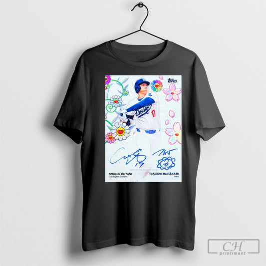Topps Certified Autograph Shohei Ohtani Los Angeles Dodgers Takashi Murakami Artist Signatures Poster T Shirt