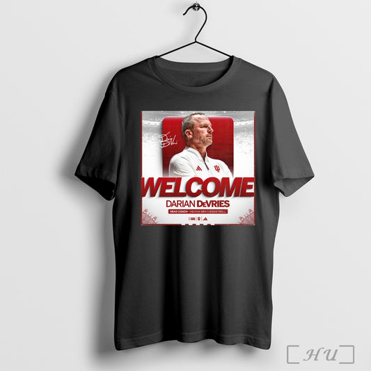 Trending Indiana Hoosiers Mens Basketball Welcome Darian Devries Head Coach Signature Poster T Shirt Sweatshirt