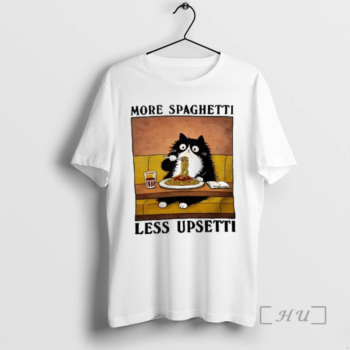 Trending More Spaghetti Less Upsetti Black Cat Eating Italian Food T-Shirts, Hoodie, Sweatshirt | TeeSparky.com