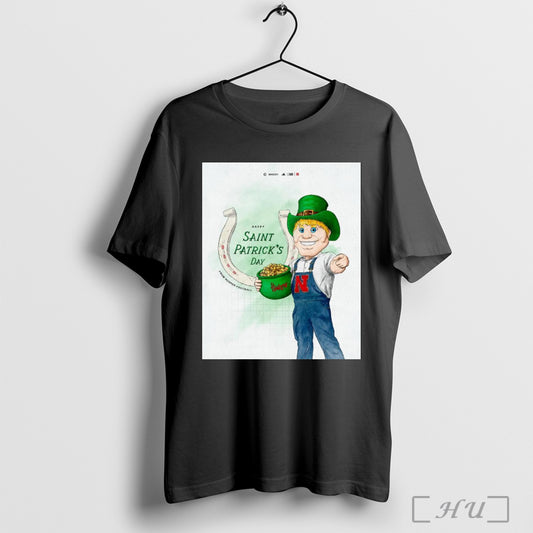 Trending Poster Happy St Patricks Day From Nebraska Cornhuskers Football B1g 2025 T Shirt Sweatshirt