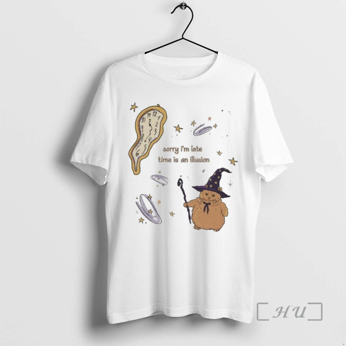 Trending Sorry Im Late Time Is Illusion Cat Witch T-Shirts, Hoodie, Sweatshirt