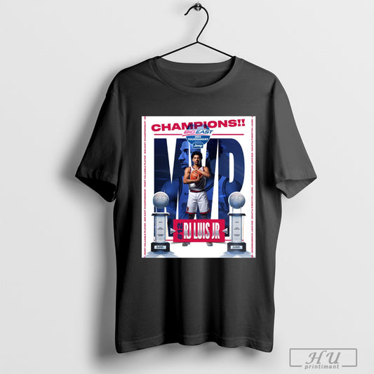 Trending St Johns Red Storm Mens Basketball 12 Rj Luis Jr Champions Big East 2025 Tournament Poster T Shirt Sweatshirt