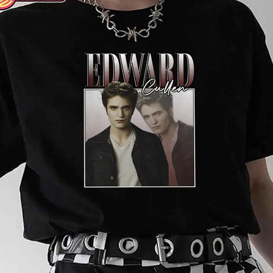 Trendy Edward Cullen Robert Pattinson Twilight Vintage Unisex T Shirt, Edward Cullen Shirt, Robert Pattinson Shirt, Team Edward Shirt, Unisex T-Shirt, Gifts For Fan, Short Sleeve Tee Shirt, Gifts For Birthday Fathers Day Christmas Anniversary