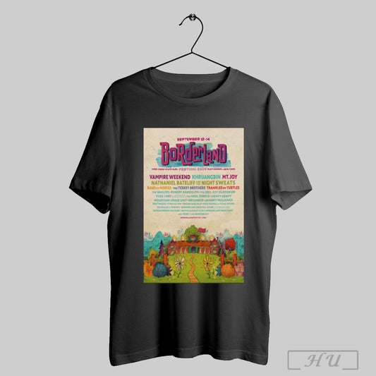 Trendy Poster Borderland Festival On September 12 14 2025 In East Aurora Ny Vampire Weekend Khruangbin Mt Joy T Shirt Sweatshirt