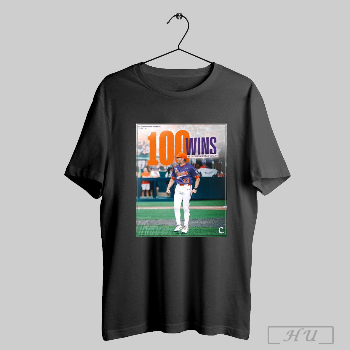 Trendy Poster Clemson Tigers Baseball Congrats Coach Erik Bakich 100 Wins As Clemsons Head Coach T Shirt Sweatshirt