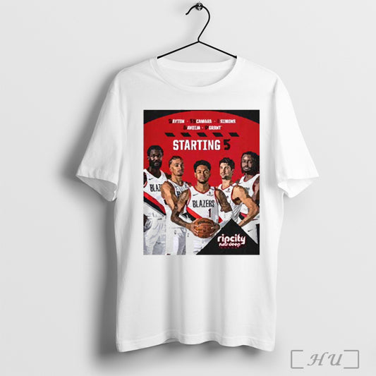Trendy Poster Portland Trail Blazers Starting 5 Ripcity Runs Deep Players 2025 T Shirt Sweatshirt