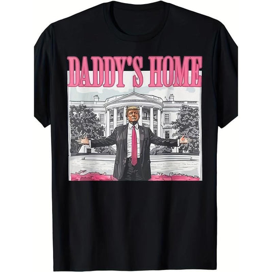 Trump 2024 Take America Back, Daddy's Home Trump Pink 2024 T-Shirtstyle{n002}2