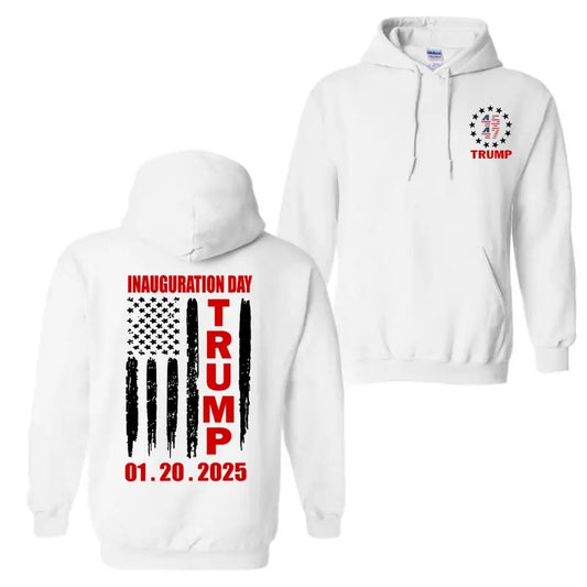Trump Inauguration Day 2025 47th President USA Flag Hoodie Sweatshirt T-Shirt, For Men And Women