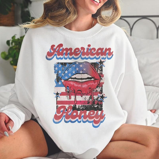 USA Sweatshirts Freedom Tour Pullovers Patriotic Hoodies Retro American Rocker Sweatshirts Womens Sweatshirts 4th of July Pullovers Memorial Day Sweatshirts Red White Blue Hoodies