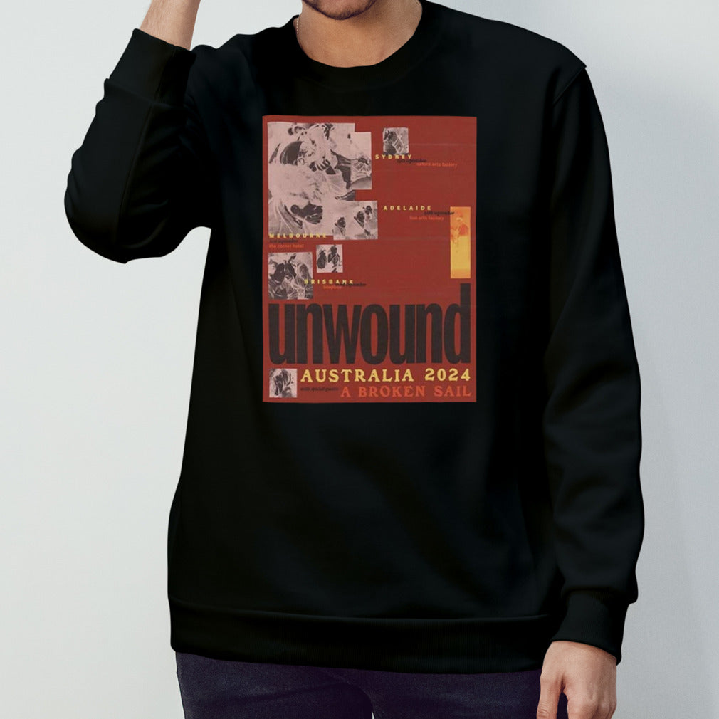 Unwound Australia Tour 2024 With A Broken Sail Schedule List Date shirt