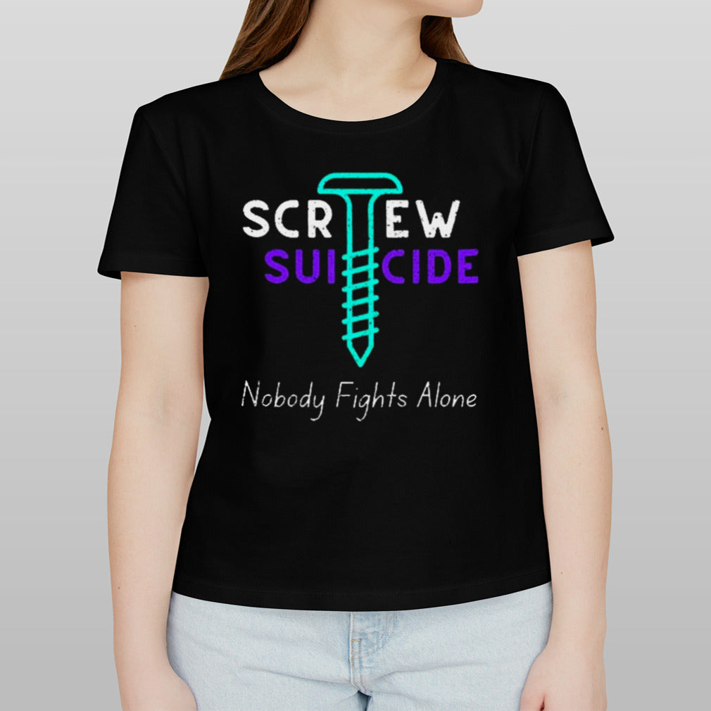 Vintage Teal Purple Retro Nobody Fights Alone shirt