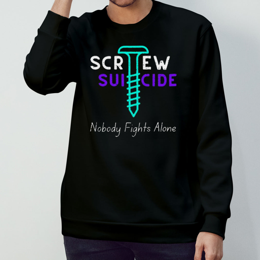 Vintage Teal Purple Retro Nobody Fights Alone shirt