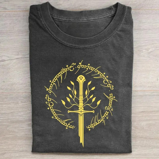 Vintage Tolkien Graphic Tee - Narsil Broken Blade Tee - The Lord of The Rings Shirt - Menswear, Top Hoodie Tshirt