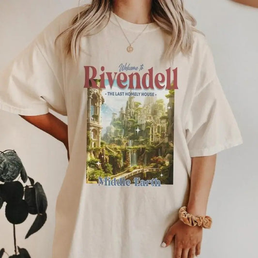 Vintage Welcome to Rivendell Graphic Tee - The Last Homely House - Middle Earth - The Hobbits - The Lord of The Rings - J.R.R. Tolkien - Movie Shirt